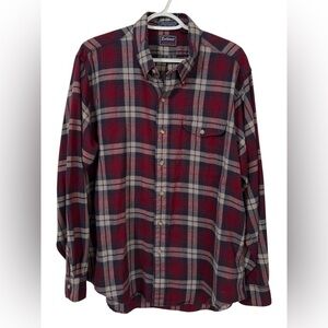 Lochlana By Hathaway Men’s Wool Blend Plaid Long Sleeve Button Up Shirt Size XL
